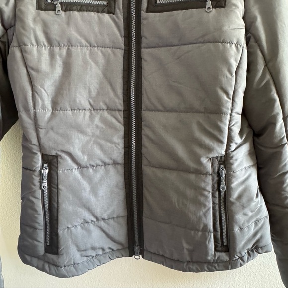 Prana Gray Black Breathe Puffer Jacket size Small - Picture 4 of 9